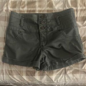 Green high waisted shorts
